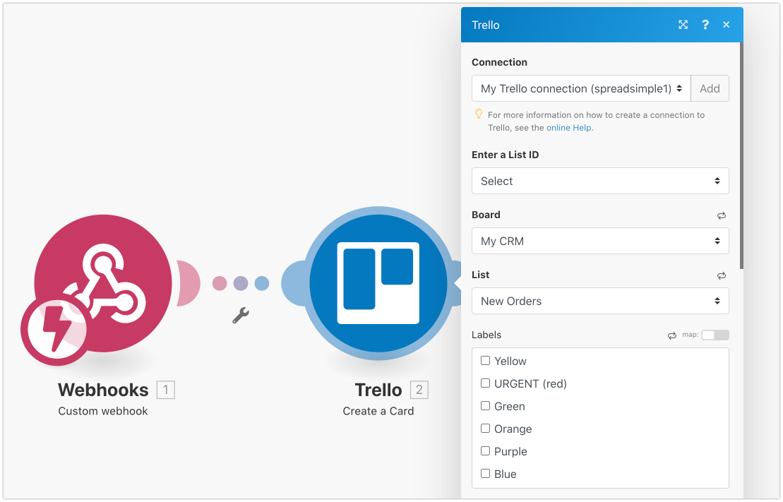 My CRM order collection | Integromat