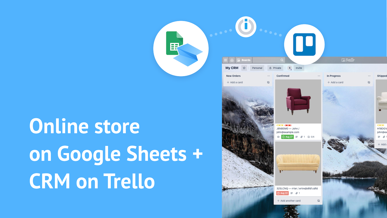Online Store Based on Google Sheets + Free CRM Made on Trello