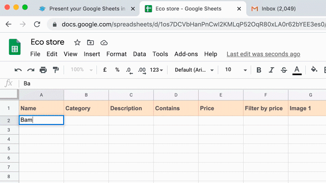 Create a website based on Google Sheets data