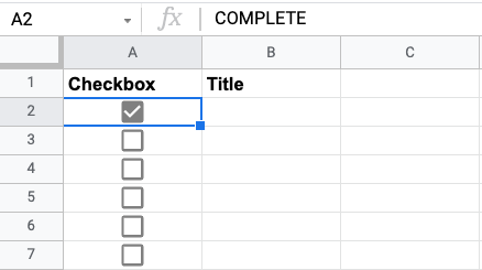 Now your checkbox cells have your custom values
