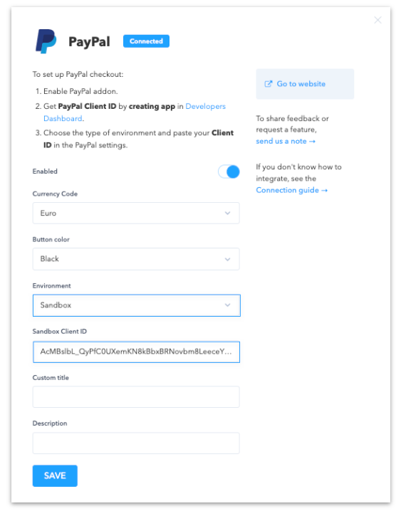 PayPal-settings