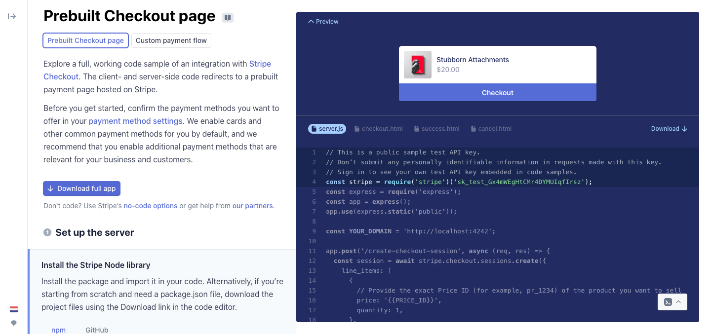 Stripe Website Integration