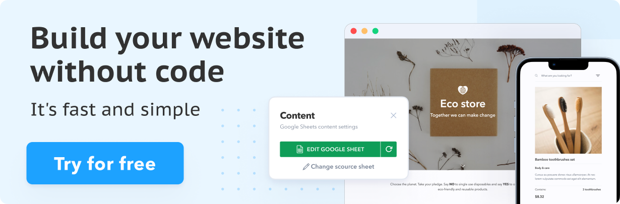 Turn your Google Sheets into a website