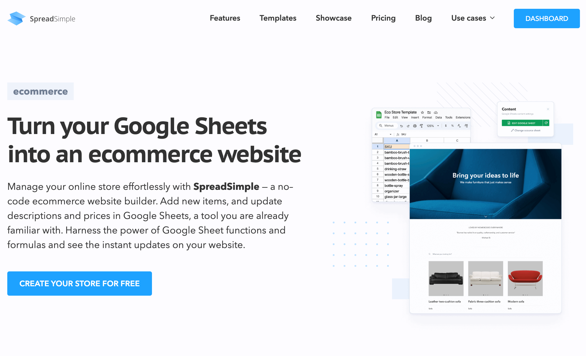 Turn your Google Sheets into an ecommerce website