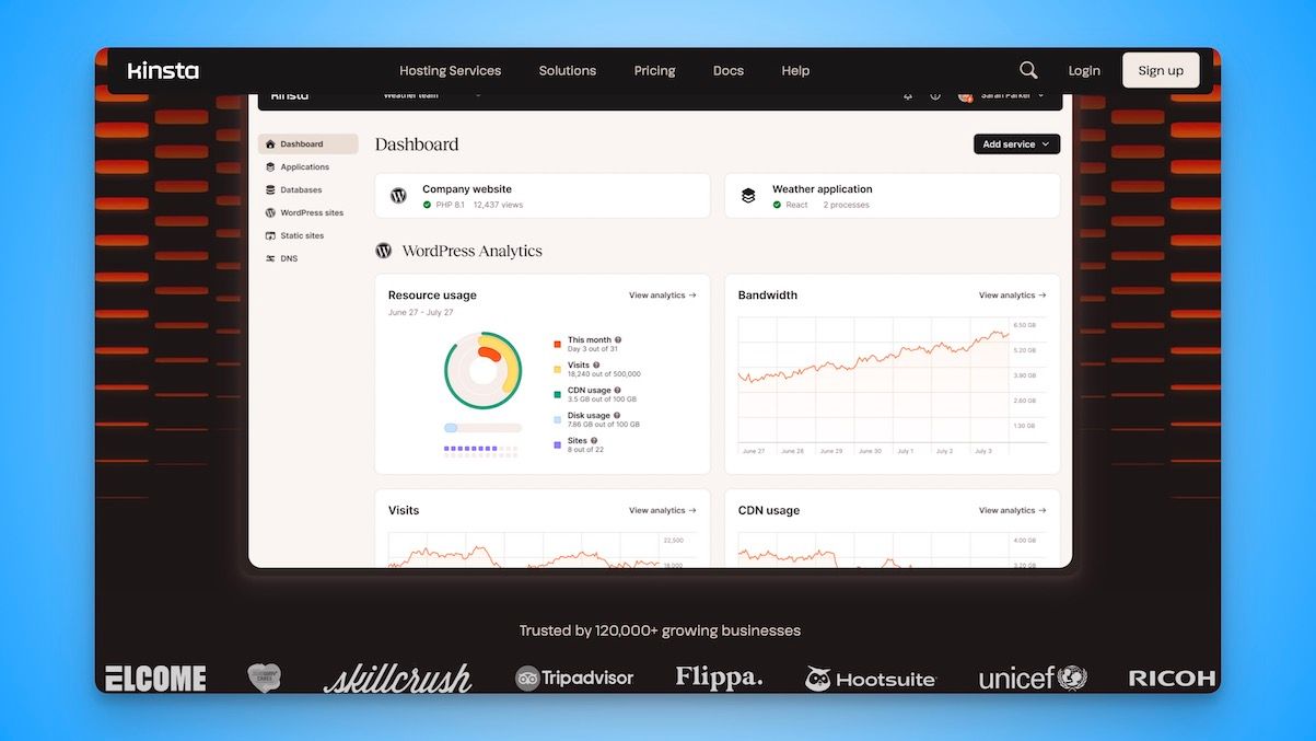 Kinsta Analytics website analytics tool