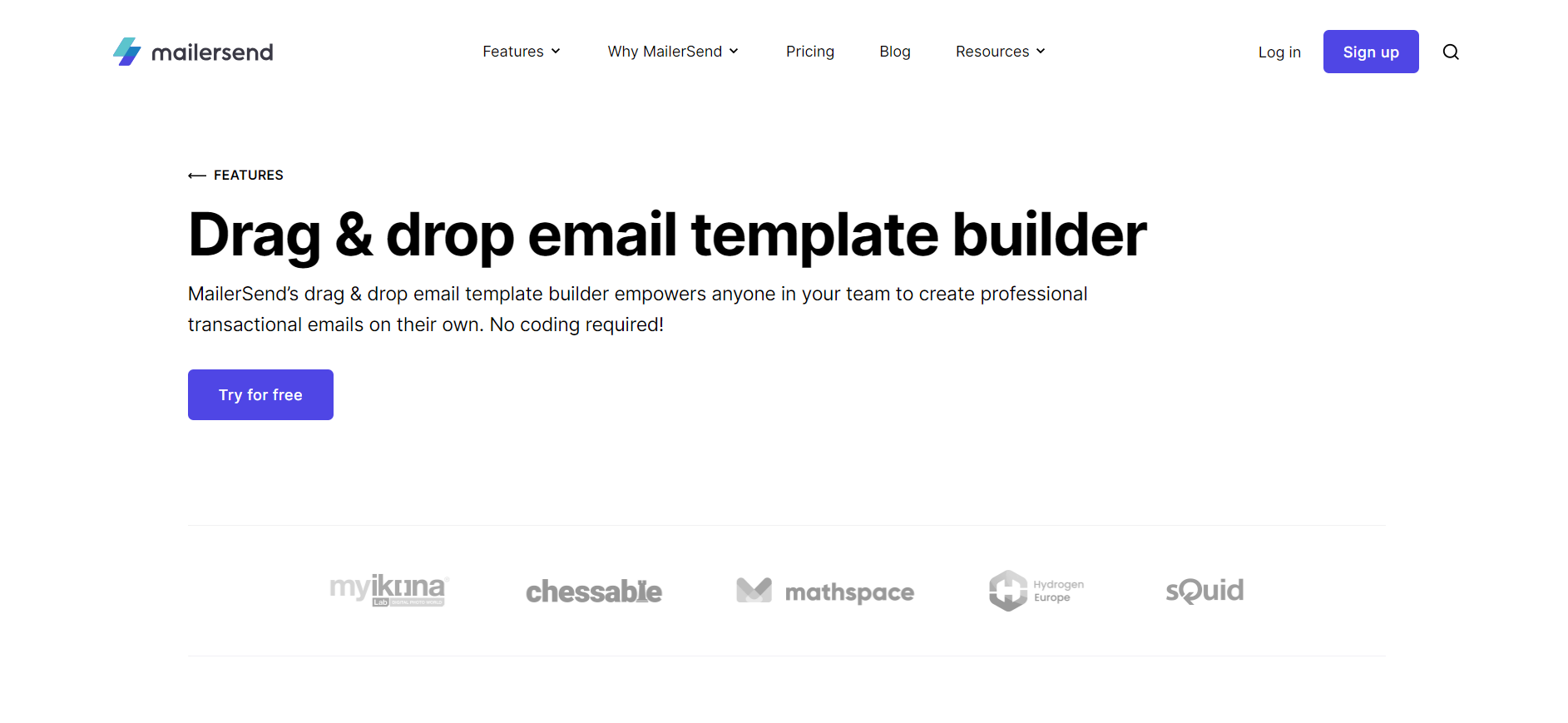 No-code email builders | Mailersend