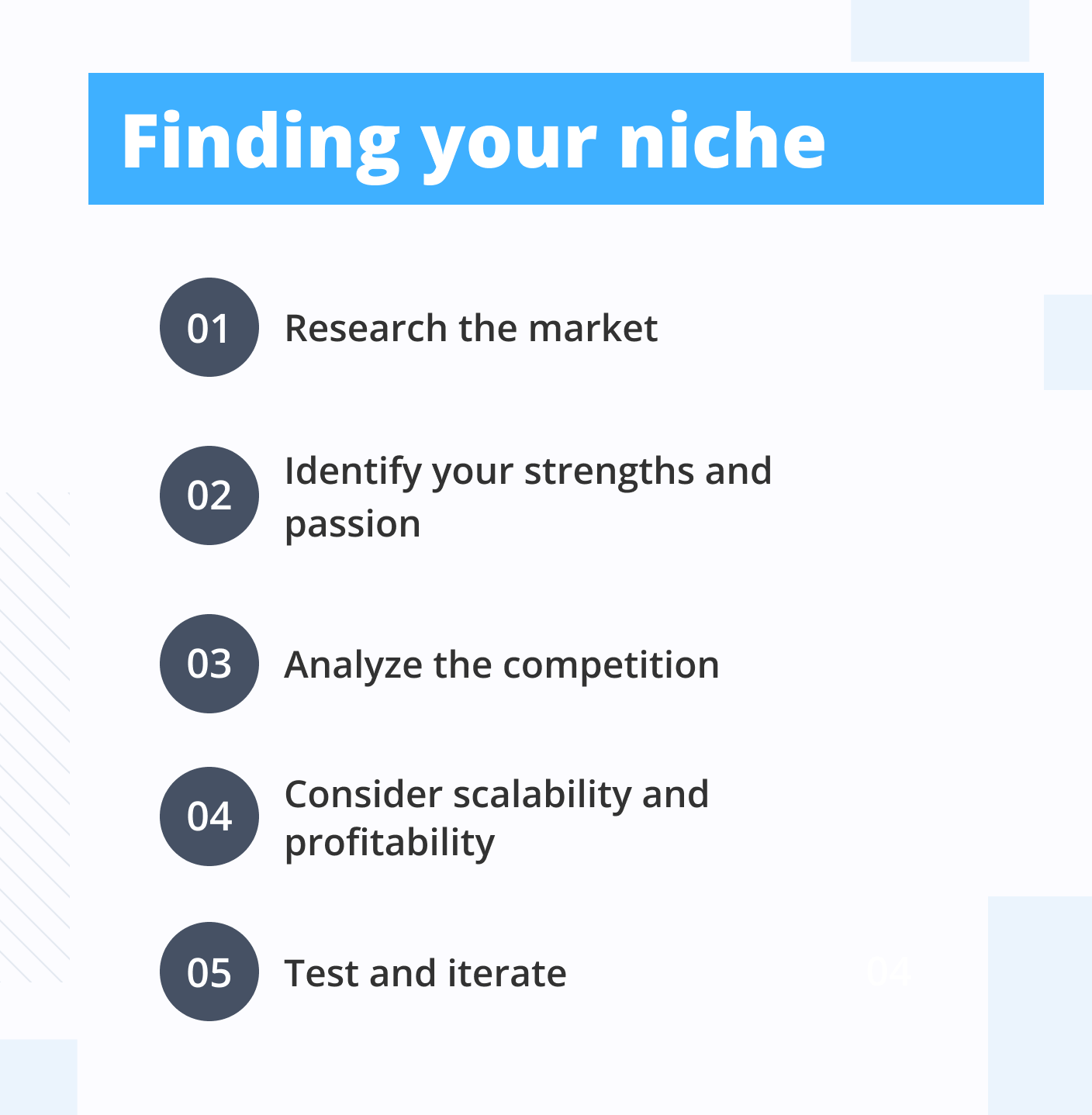 Steps for finding your niche