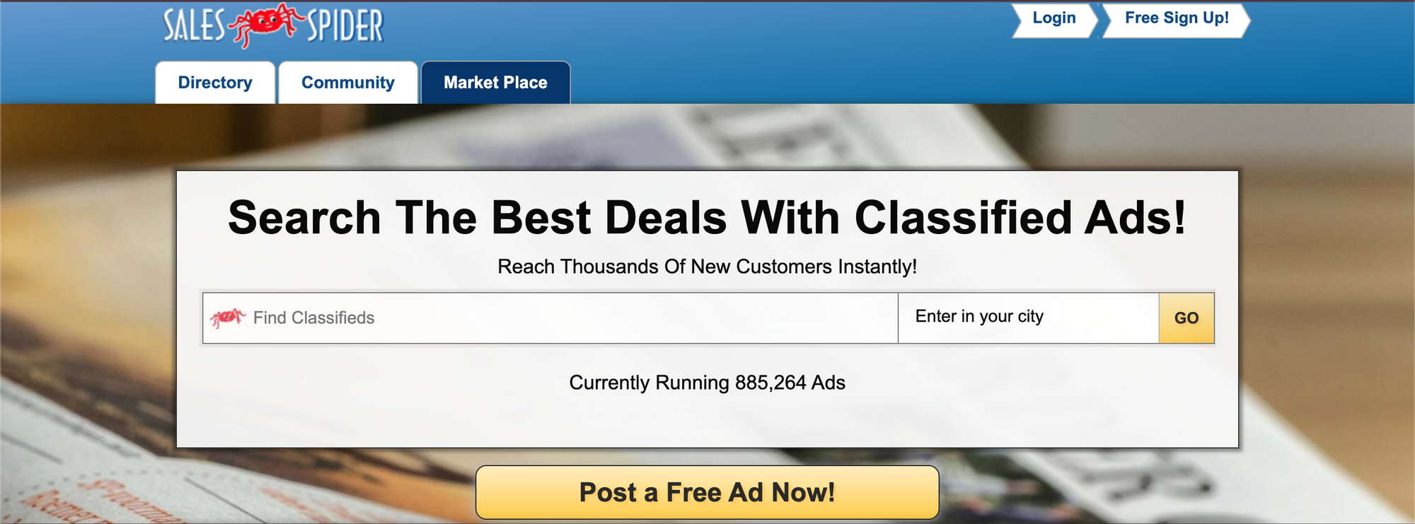 Free ads with Sales Spider