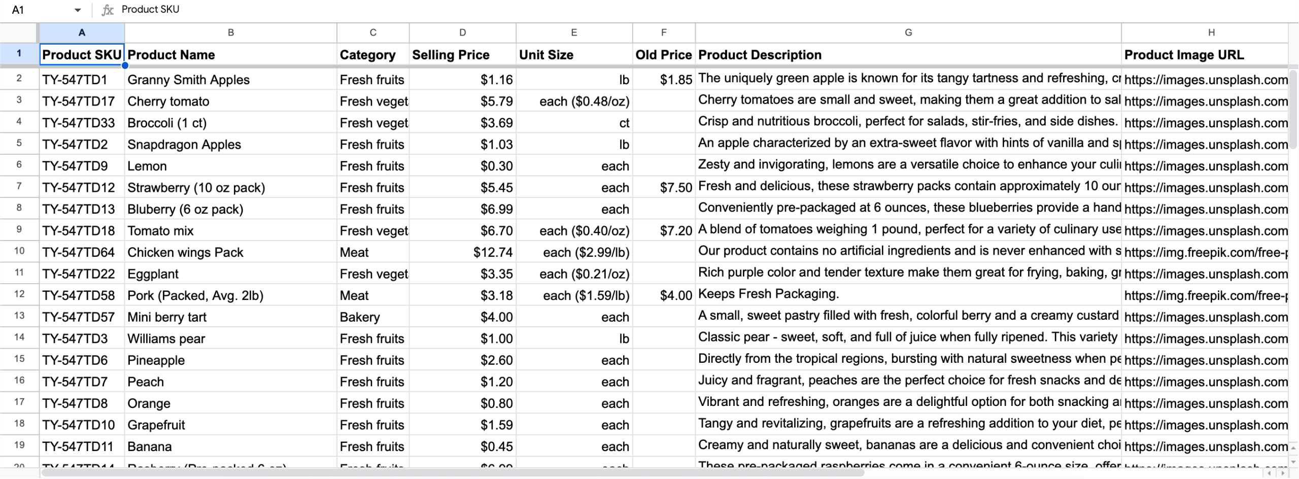 grocery-store-datasheet