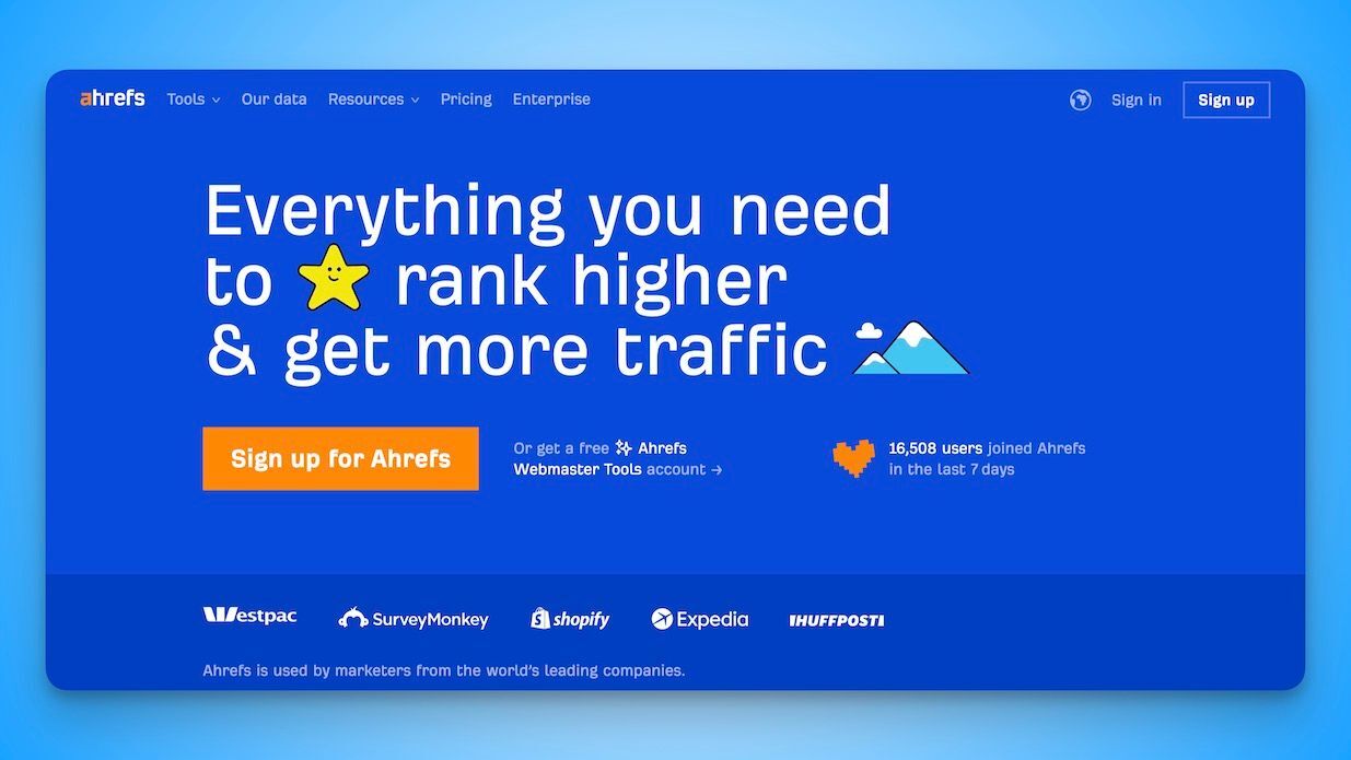 Ahrefs website analytics tool