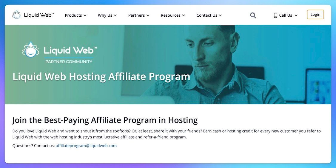 Liquid Web Affiliate Program landing page