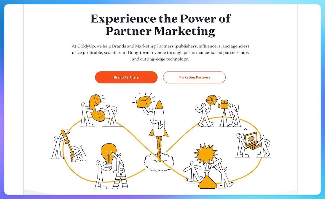 GiddyUp Affiliate Program landing page