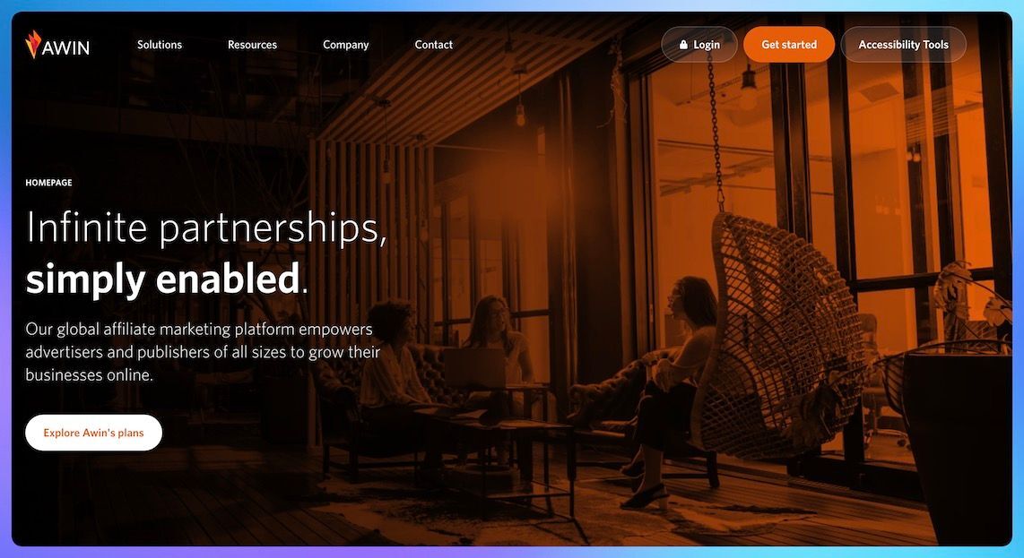 Awin Affiliate Program landing page