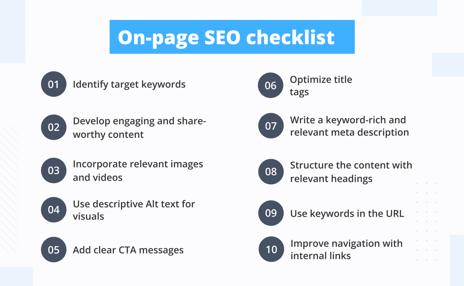 On-Page SEO Checklist - Tasks To-Do List.
